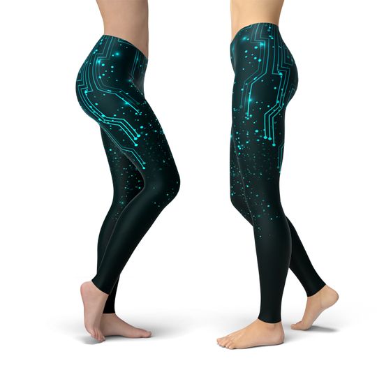 Cyberpunk Capri Leggings, Gift for Women
