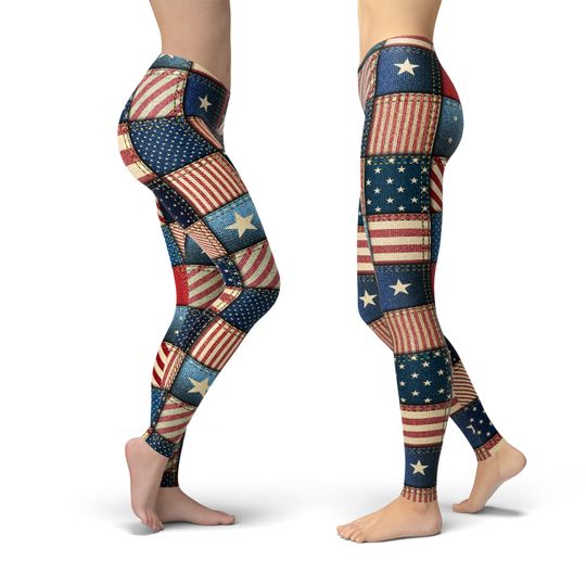 American Flag Leggings, 4th of July Leggings, Gift for Women