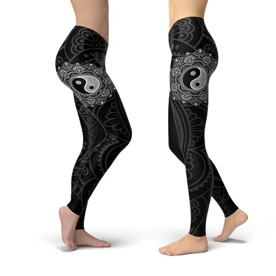 Yin Yang Mandala Yoga Leggings, Leggings Gift for Women