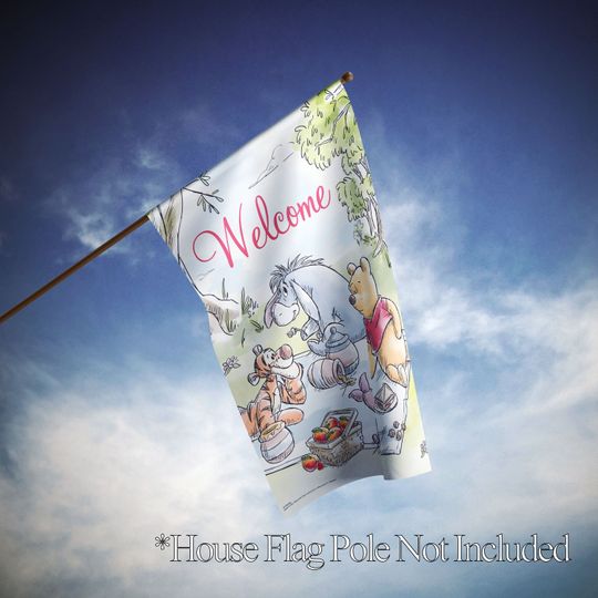 Disney Winnie the Pooh Spring Picnic Garden Flag