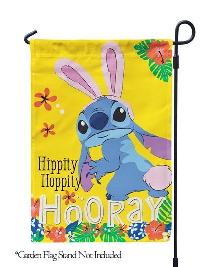 Disney, Easter Bunny Stitch Garden Flag