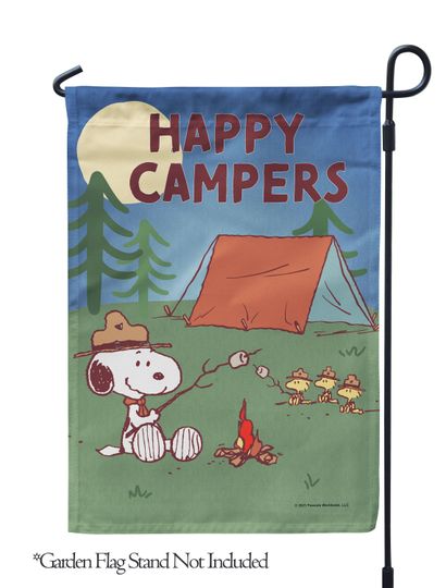 PEANUTS, PEANUTS Happy Camper S'mores Garden Flag