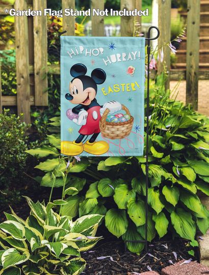 Disney Garden Flag, Mickey Hip Hop Hurray Easter! Garden Flag