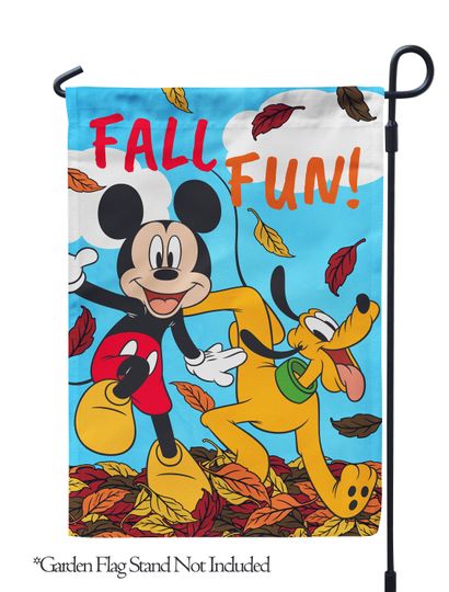 Fall, Disney Fall Fun Mickey and Pluto Garden Flag, House Flag