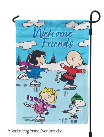 PEANUTS Winter Wonderland Ice Skating Garden Flag