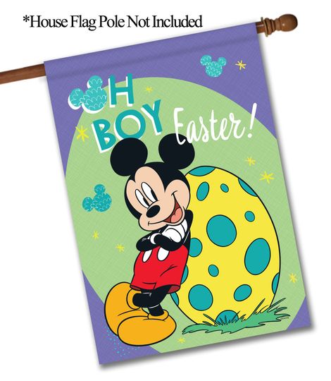 Oh Boy Easter Mickey Mouse Disney Easter Garden Flag, Easter Day Garden Flag