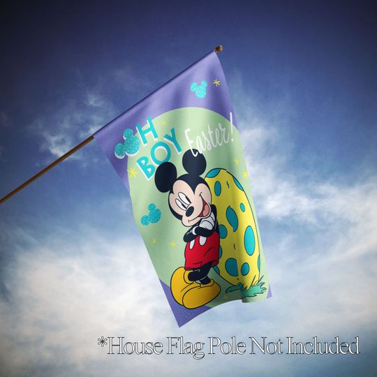 Oh Boy Easter Mickey Mouse Disney Easter Garden Flag, Easter Day Garden Flag