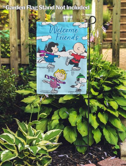 PEANUTS Winter Wonderland Ice Skating Garden Flag