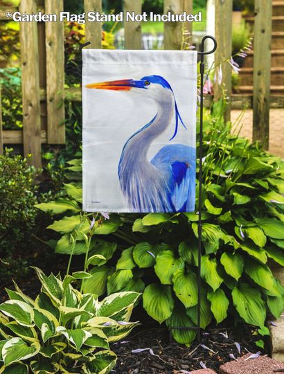 Coastal Great Blue Heron Garden Flag