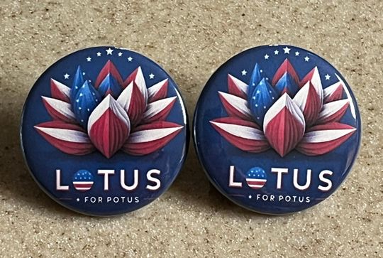 Kamala Harris "Lotus for POTUS" Pin-Backs or Magnet