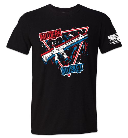 Modern Musket 3D T-Shirt, Retro 1980s & 1990s AR15 Paint Splatter, 2nd Amendment Gun Rights