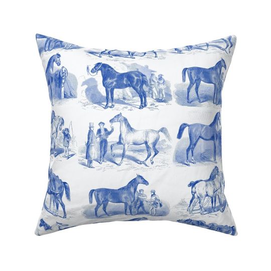 Equestrian Toile Throw Pillow