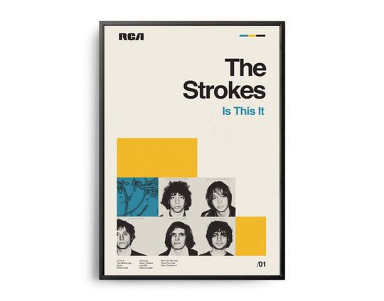 THE STROKES Is this it midcentury, retro, vintage inspired Poster