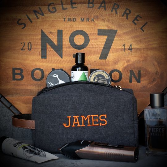 Custom Leather Toiletry Bag – Personalized Gift for Men, Dad, or Husband