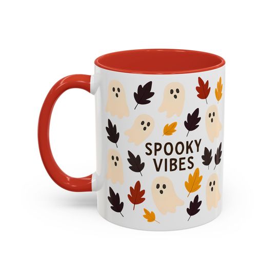 Boo-tiful Ghost Accent Mug, Autumn Vibes Cup, Perfect Gift for Halloween Fans
