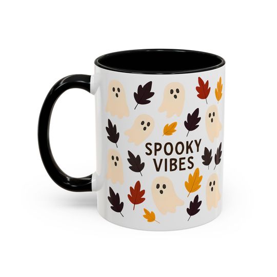 Boo-tiful Ghost Accent Mug, Autumn Vibes Cup, Perfect Gift for Halloween Fans