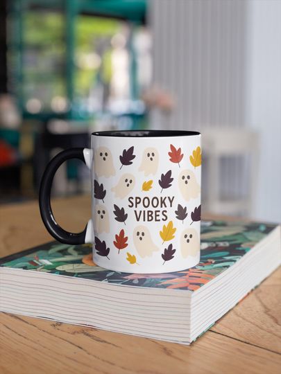Boo-tiful Ghost Accent Mug, Autumn Vibes Cup, Perfect Gift for Halloween Fans