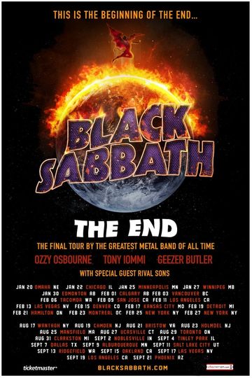 Black Sabbath Concert Tour 2016 Poster, Music Concert Poster