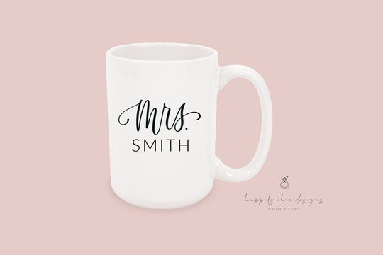 Personalized Wedding Mugs, Couples Ceramic Mugs