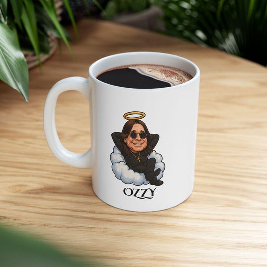 Ozzy Osbourne & Randy Rhoads Tribute Mug, Metal Legends Prince of Darkness Ceramic Cup