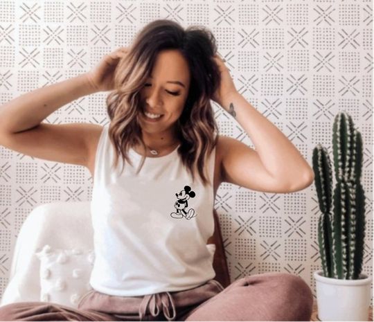 Vintage Mickey Pocket Muscle Tank Disney Shirt/ Disney Minimalist Tank/ Disney Bella Canvas Muscle Tank Top/ Disney Mom Shirt/ Disney Mickey