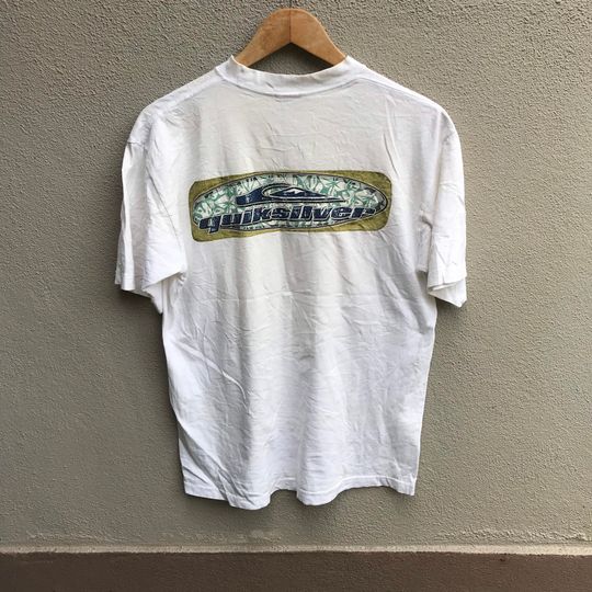 Vintage 90s QUIKSILVER usa hawaii old logo surf tee billabong op