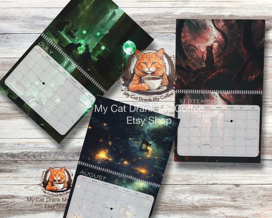 Cosmic Horror Cats Calendar 2026: Lovecraftian Art