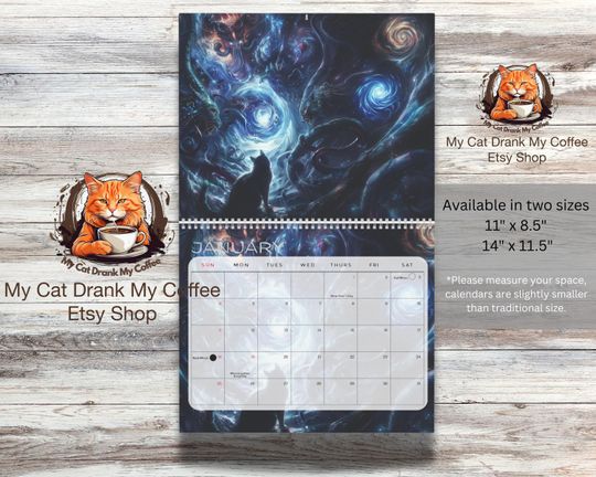 Cosmic Horror Cats Calendar 2026: Lovecraftian Art