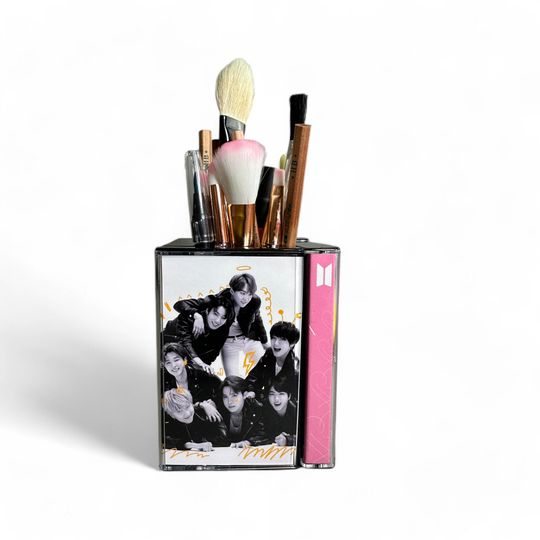 BTS Cassette Tape Desk Organizer Pen Pencil Holder Handmade Retro Makeup brush holder | Plant Pot Cute K-Pop gift