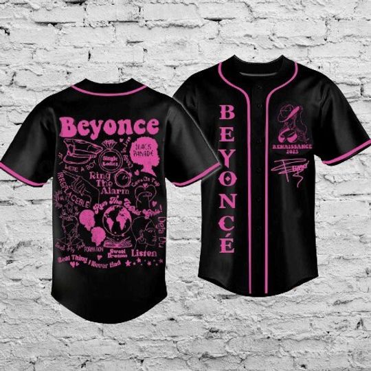 Beyonce pink pattern Baseball Jersey, Renaissance Jersey Shirt, Beyonce Renaissance Jersey