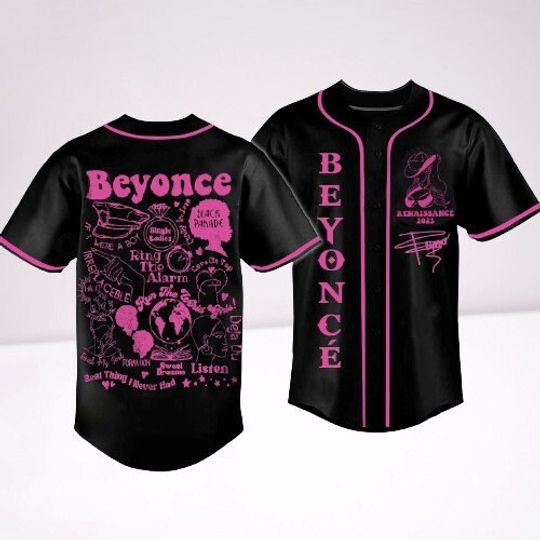 Beyonce pink pattern Baseball Jersey, Renaissance Jersey Shirt, Beyonce Renaissance Jersey