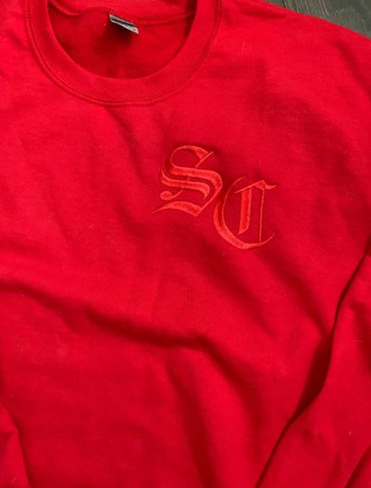 SC Santa Claus initials embroidery design, Christmas embroidery, The Santa Clause embroidery file includes 3 sizes, holiday embroidery files