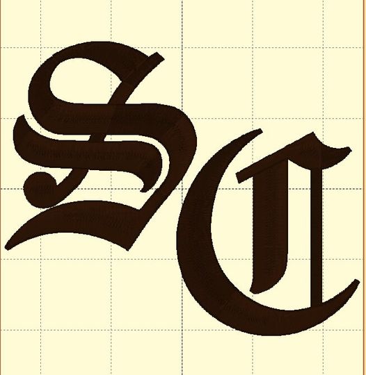 SC Santa Claus initials embroidery design, Christmas embroidery, The Santa Clause embroidery file includes 3 sizes, holiday embroidery files