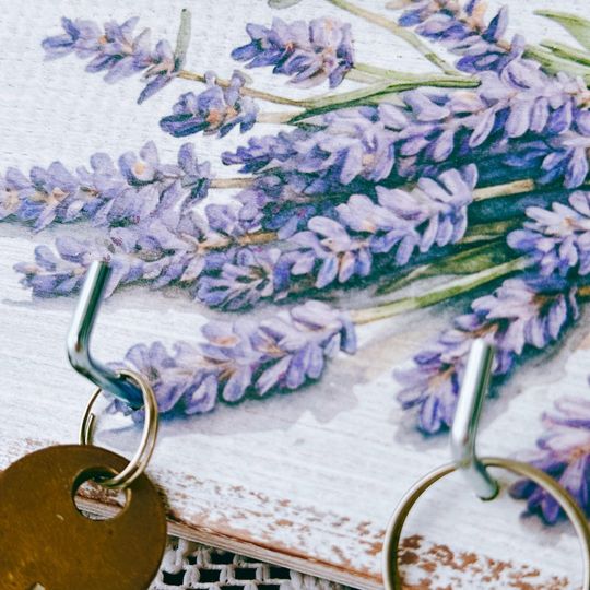 Lavender Rustic Wooden Key Holder