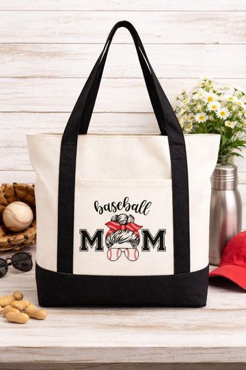 Baseball Mom Tote Bag