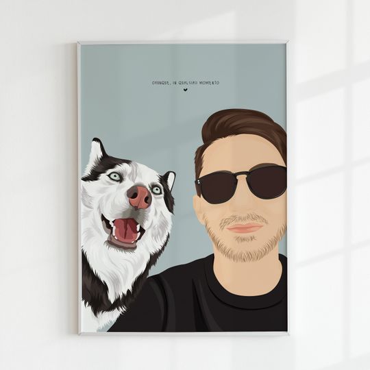 Personalized Pet Portrait: Custom Art Print, Valentine's Gift