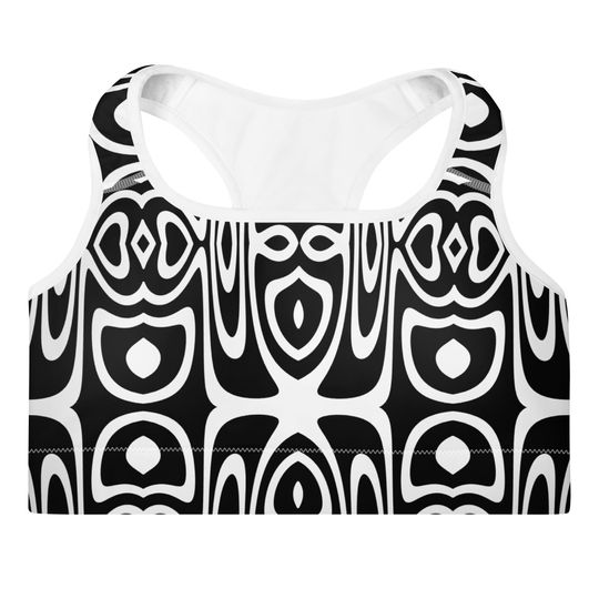 Binary Totem Sports Bra  Bold Print Activewear
