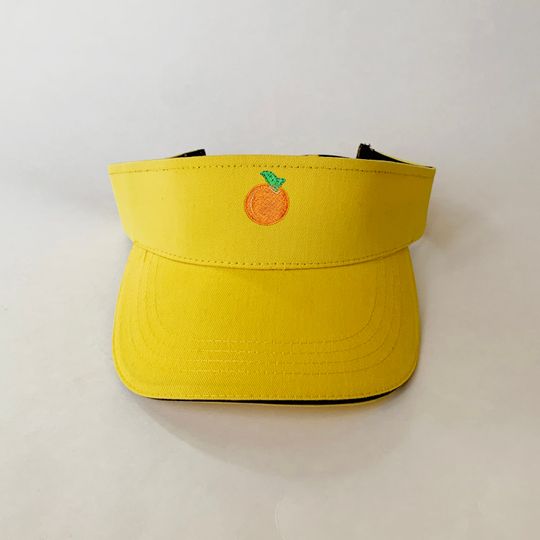 Orange Embroidered Visor Tangerine Cotton Visor