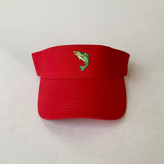 Trout Fishing Embroidered Visor Cotton Visor