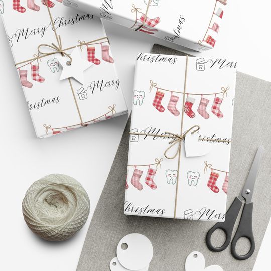 Dental Christmas Wrapping Paper: Dentist Gift Wrap