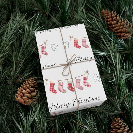 Dental Christmas Wrapping Paper: Dentist Gift Wrap