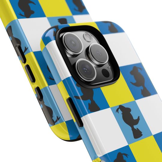 Donald Duck Silhouette iPhone Case – Tough Checker Pattern Cover
