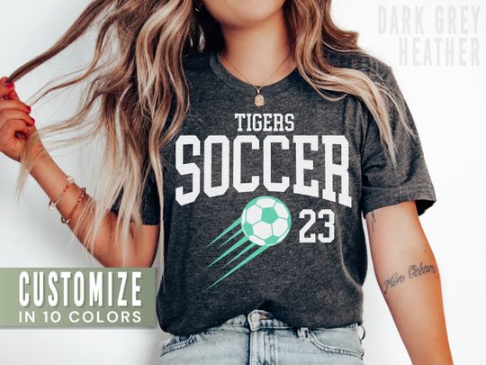 Custom Soccer Mom Shirt for Soccer Team, Short Sleeve Cotton Shirt, Soccer Team Shirt, Summer Fashion