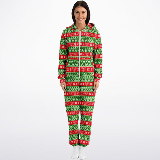 Disney Christmas Men's Hooded Jumpsuit | Christmas Pajama Outfits | Family Matching Pajamas