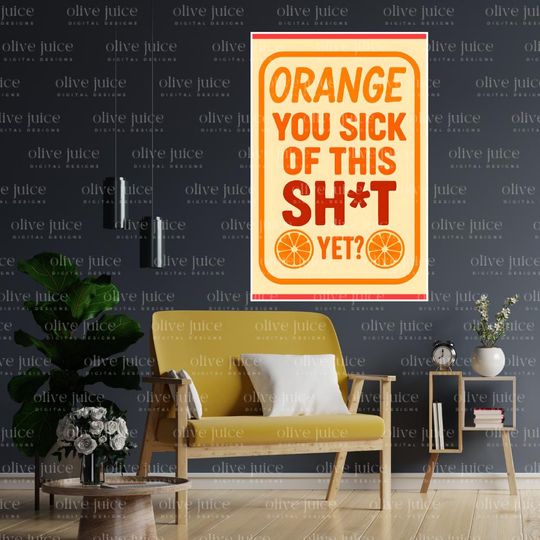 Impeach Trump Protest Sign: Orange Anti-Trump Art Print