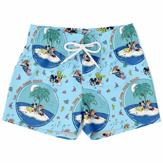 Mickey and Friends Swim Trunks, Mickey Boys Beach Shorts, Disney Vacation Swimwear