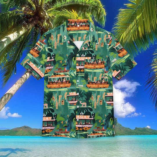 Jungle Cruise Hawaiian Shirt Unisex Button-Down for Beach and Luau