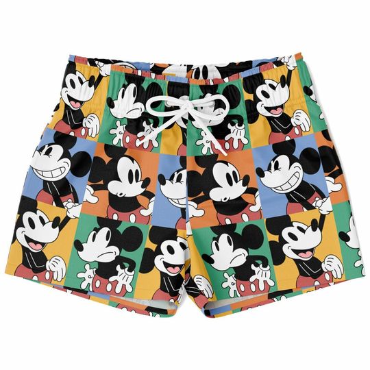 Mickey and Friends Swim Trunks, Mickey Boys Beach Shorts, Disney Vacation Swimwear