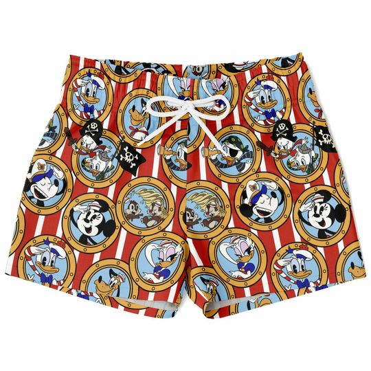 Mickey and Friends Swim Trunks, Mickey DCL Boys Beach Shorts, Disney Vacation Swimwear