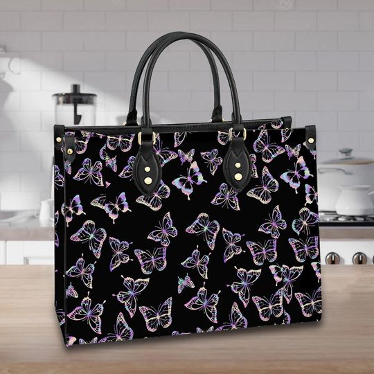 Butterfly Leather Handbag, Gift For Her